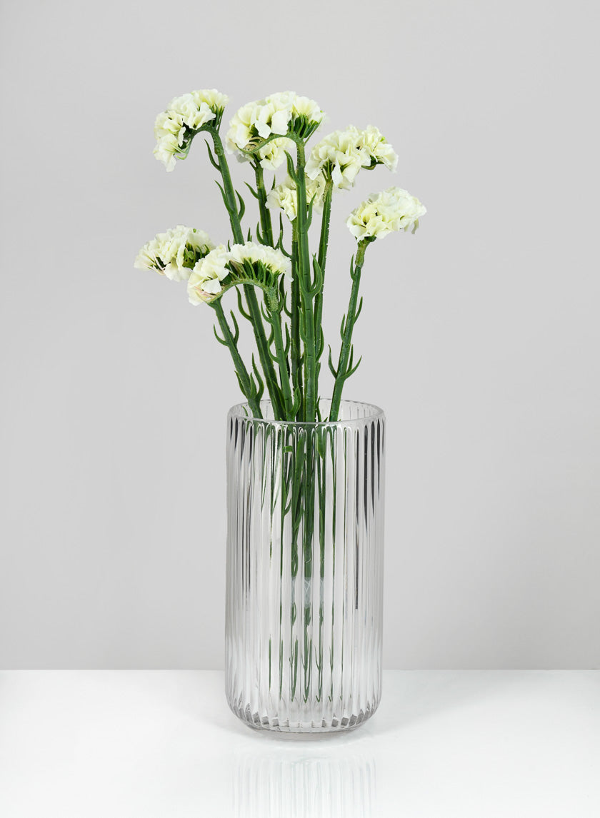 Pleated Clear Glass Vase Decor Jamali Garden