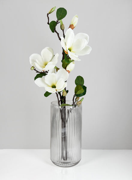 11in Tall Pleated Clear Glass Vase – Jamali Garden