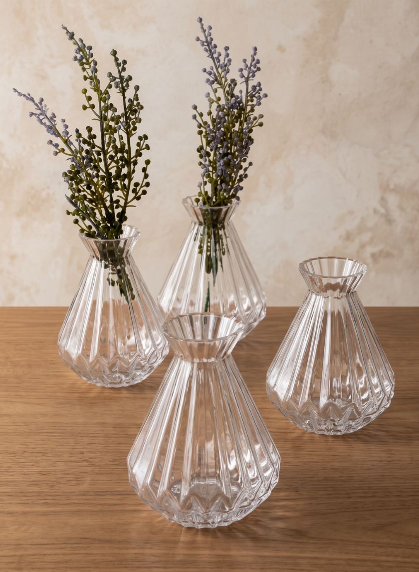 4.5in Tall Bonbon Glass Bud Vase, Set of 4 Decor Jamali Garden