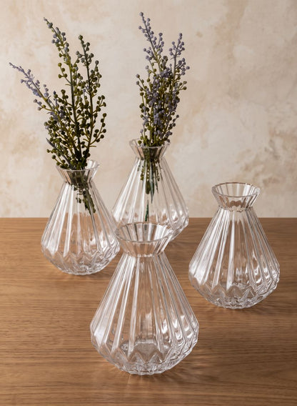 4.5in Tall Bonbon Glass Bud Vase, Set of 4 Decor Jamali Garden