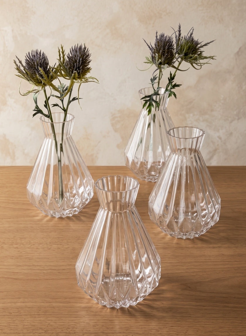 6.5in Tall Bonbon Glass Vase, Set of 4 Decor Jamali Garden