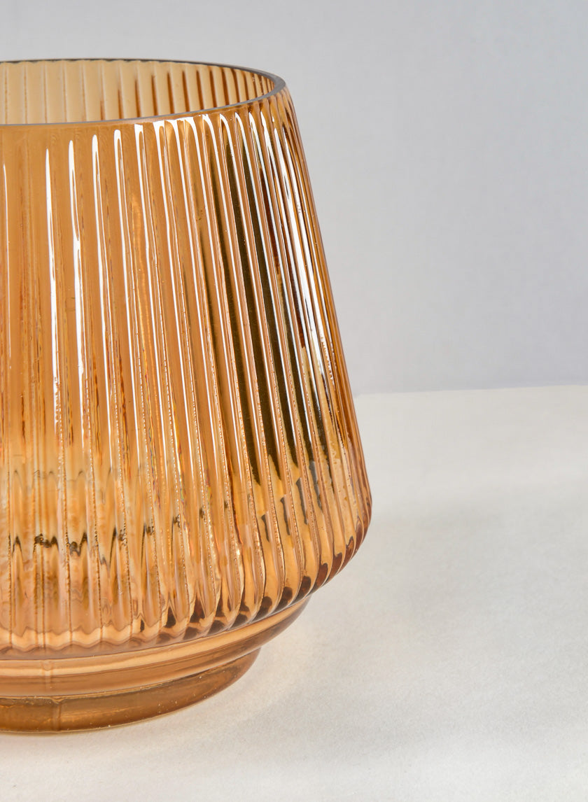 Tropez Amber Glass Vase Decor Jamali Garden