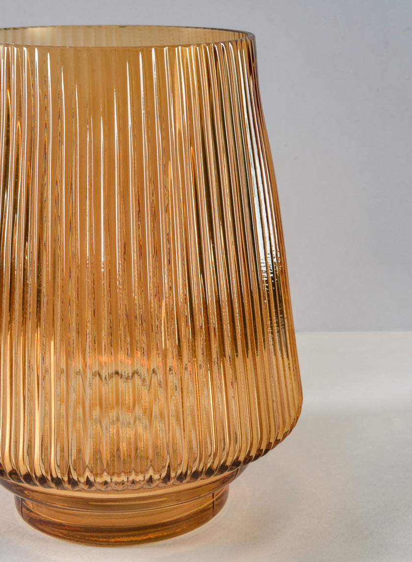 Tropez Amber Glass Vase Decor Jamali Garden