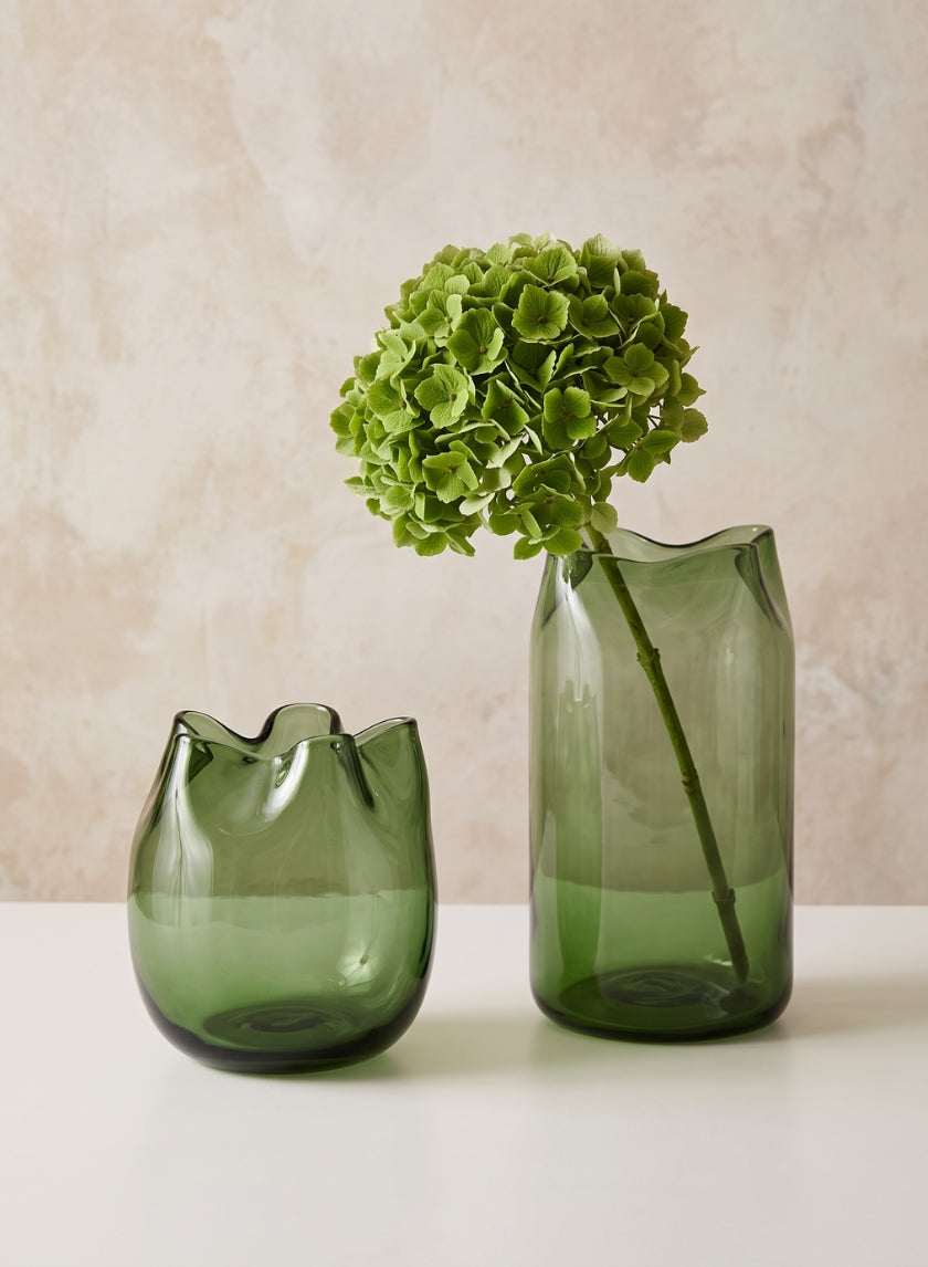 Green Boyton Art Deco Glass Vase Decor Jamali Garden