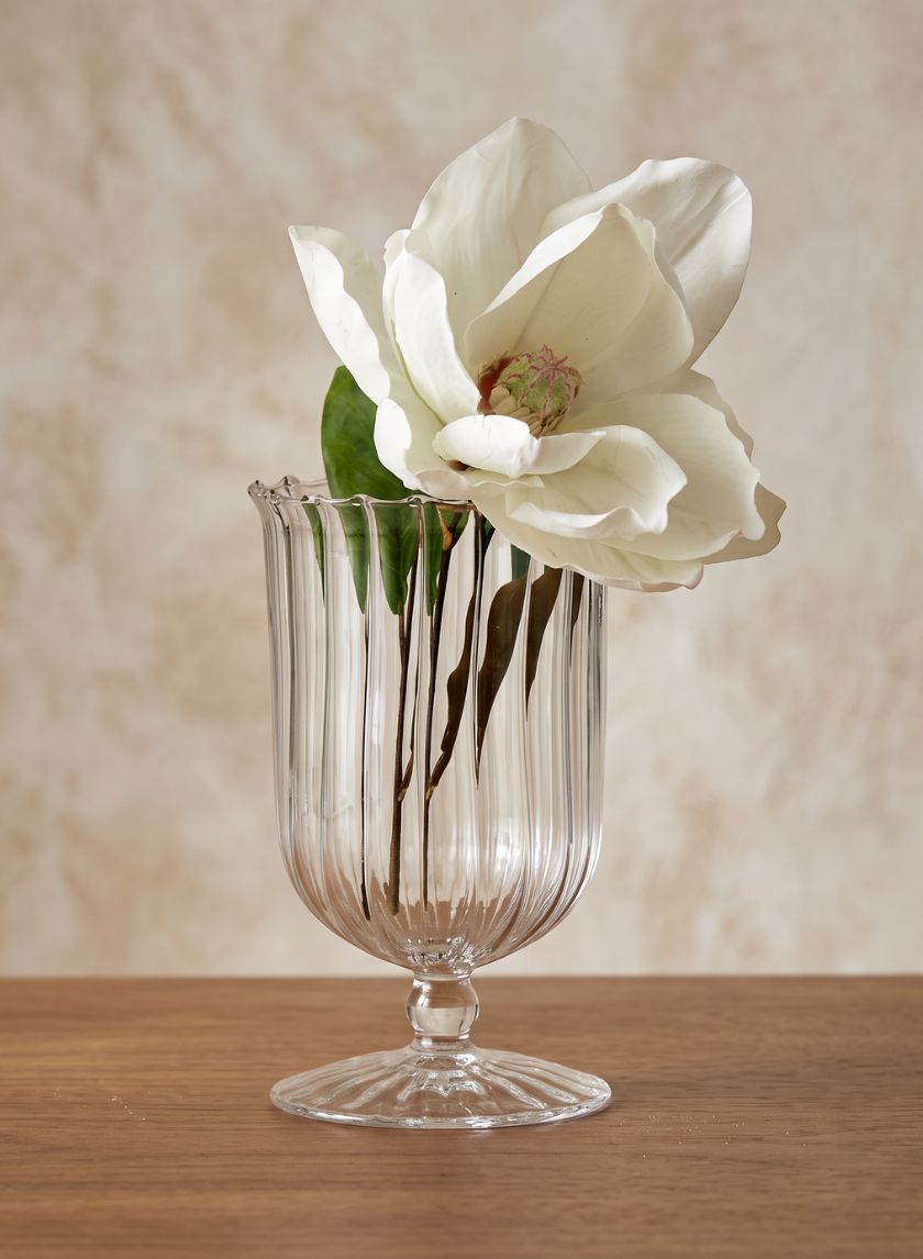 8in Tall Optical Glass Urn Vase Decor Jamali Garden