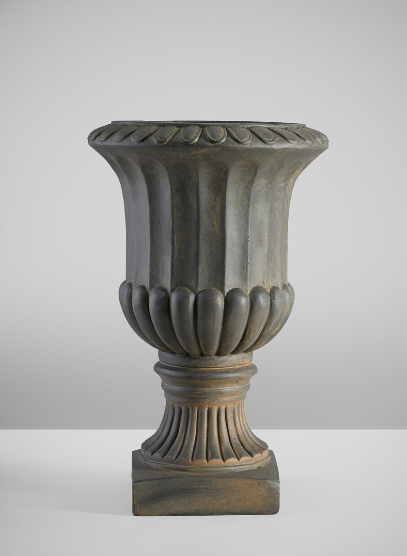 17in Tall Bronze Fiberclay All Weather Urn Decor Jamali Garden