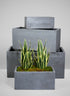 Longine Patio All Weather Light Weight Speckle Grey Polyresin Rectangular Planters Decor Jamali Garden
