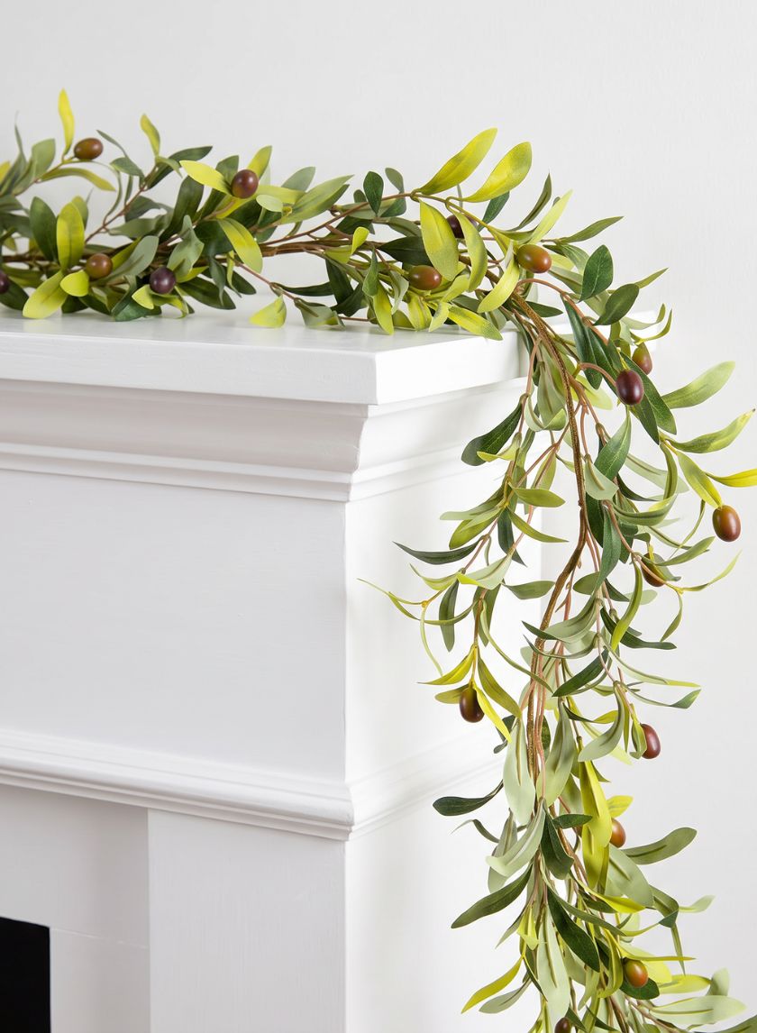 64in Long Freshly Ripe Olive Tree Garland Decor Jamali Garden