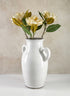 18in Tall Andra Ceramic White Glazed Jar Vase Decor Jamali Garden