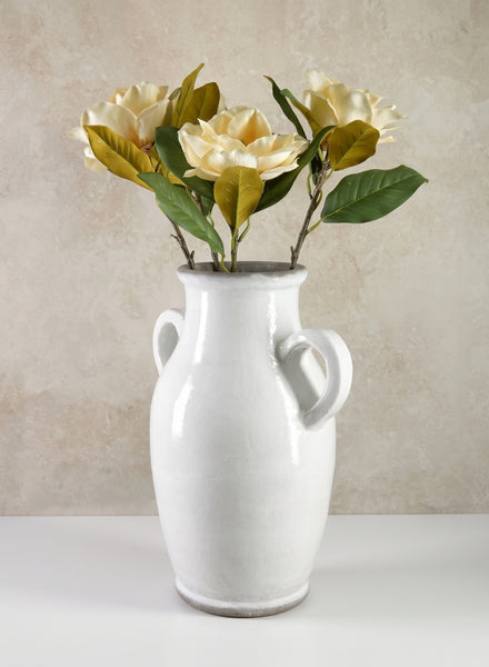18in Tall Andra Ceramic White Glazed Jar Vase – Jamali Garden