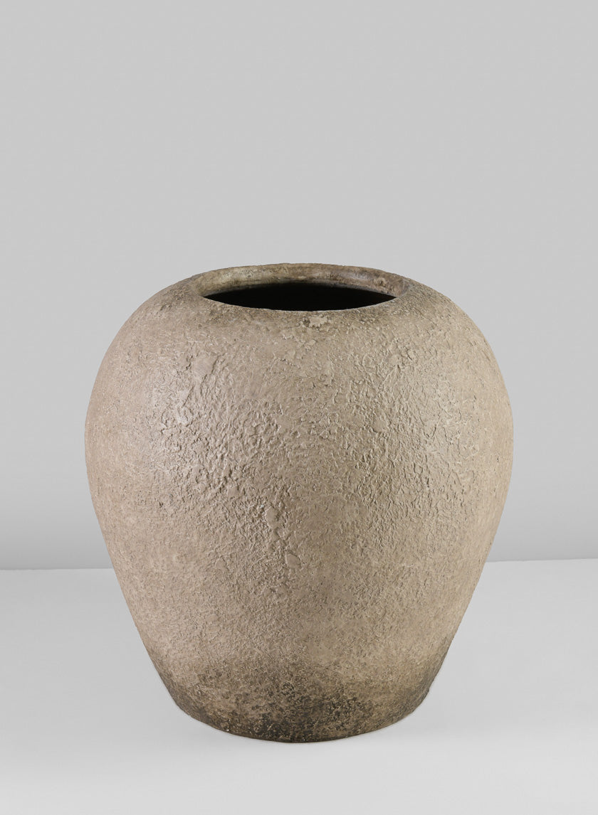 10.5in Tall Miko Rustic Beige Vase