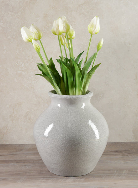 10.5in Tall Trino Speckled Gray Vase – Jamali Garden