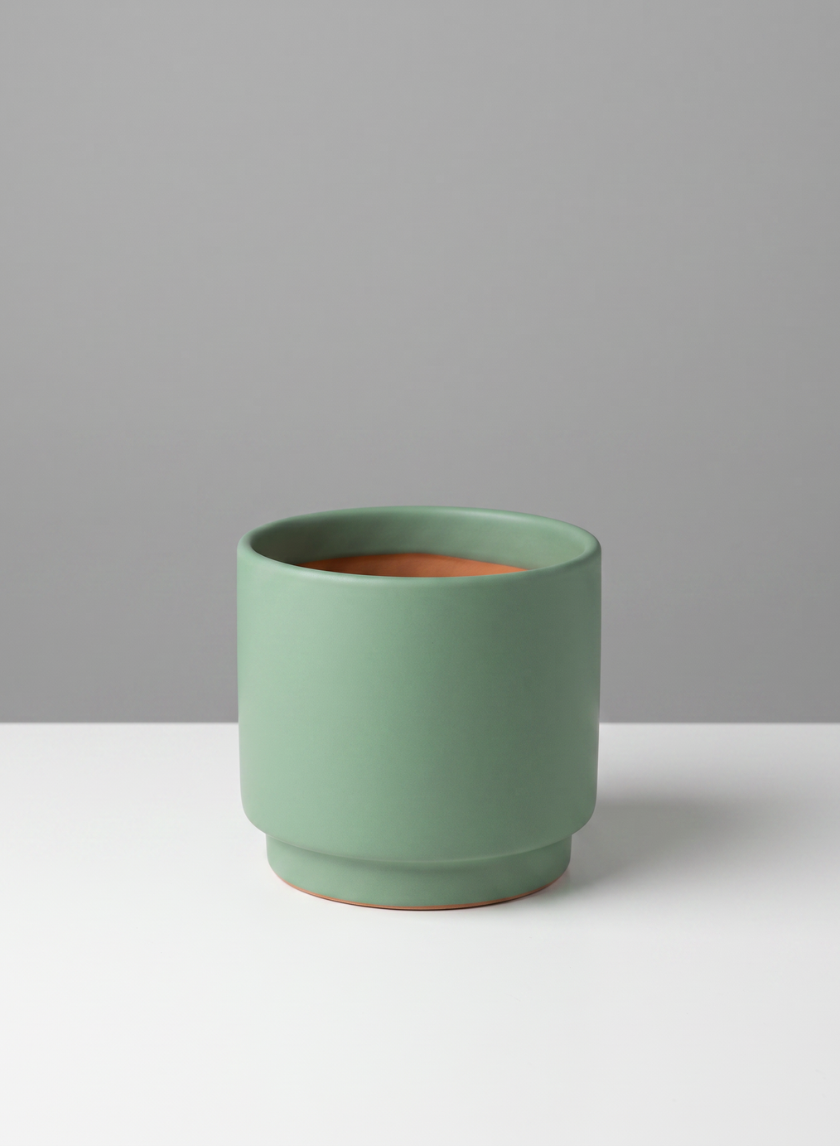 4in Tall Florist Choice Matte Teal Green Ceramic Cachepot, Set of 6 Decor Jamali Garden