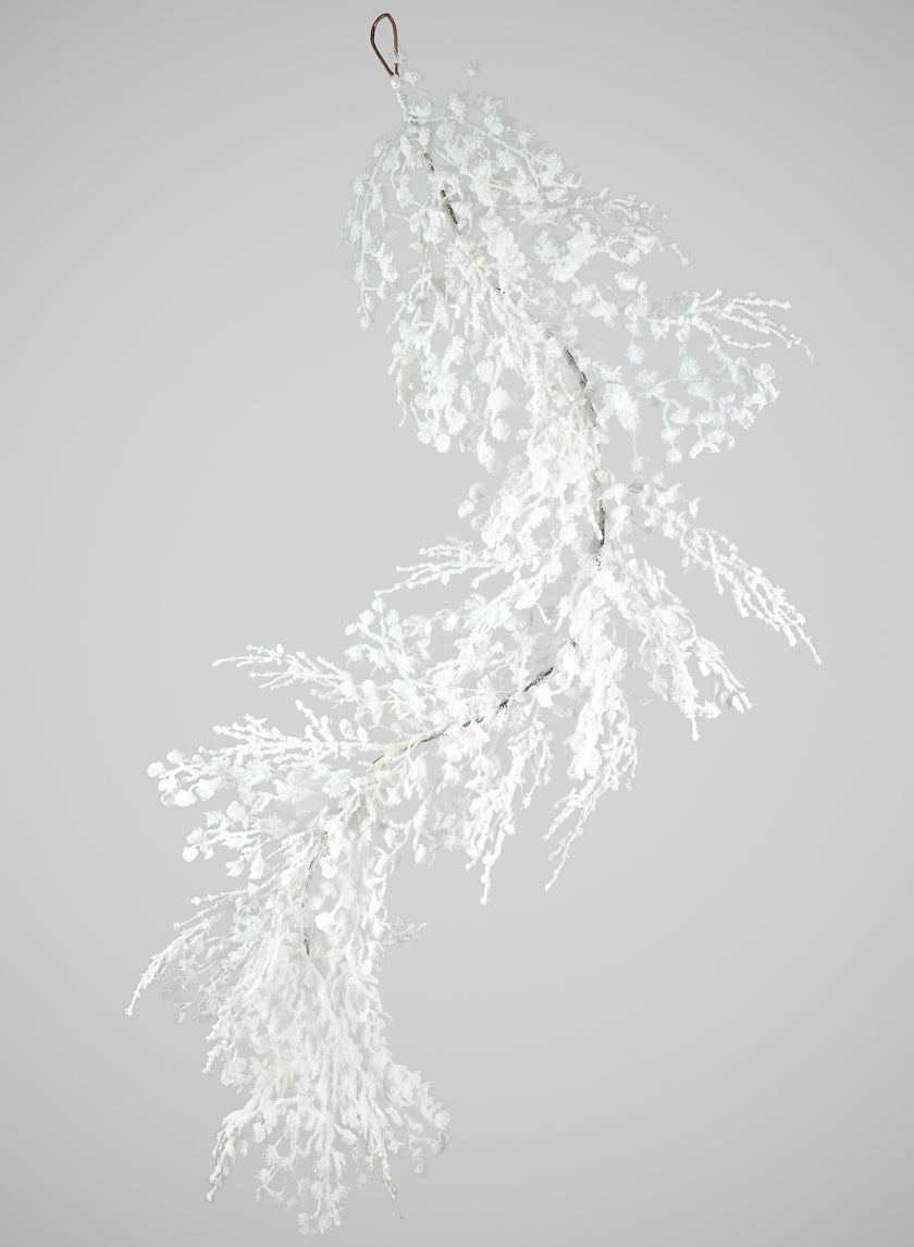 5ft Long Winter Snow Look Alpine Mix Garland, Case of 4 Decor Jamali Garden