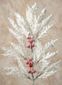 20in Long Snow Look Pine and Red Berry Pick, Case of 12 Decor Jamali Garden