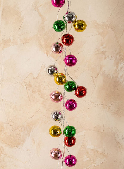 62in Long Multicolor Jingle Bell Garland Decor Jamali Garden