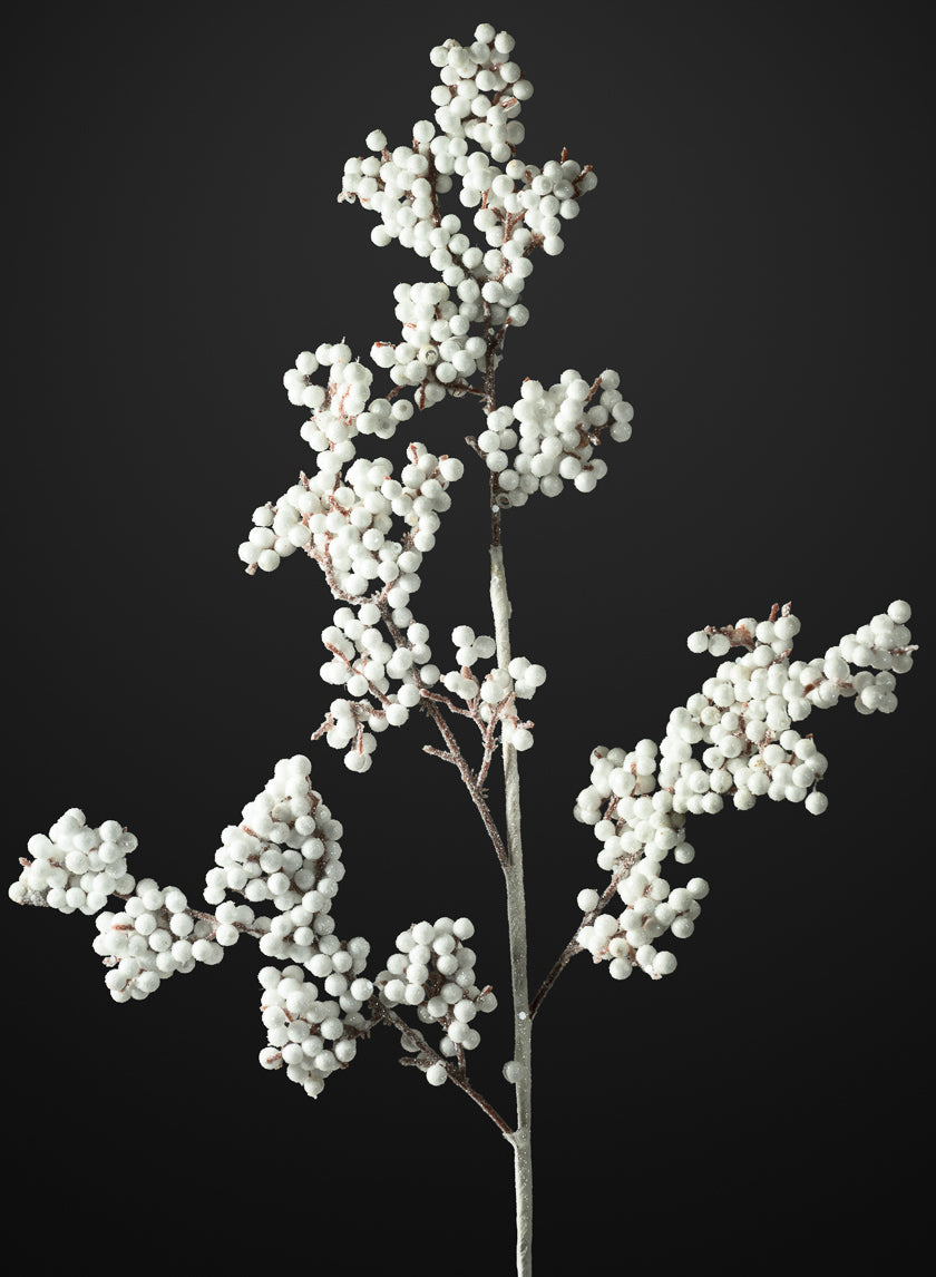 28in Long Snow Flocked Berry Pick, Case of 12 Decor Jamali Garden