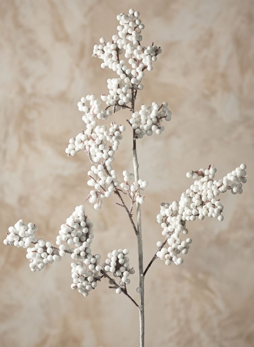 28in Long Snow Flocked Berry Pick, Case of 12 Decor Jamali Garden