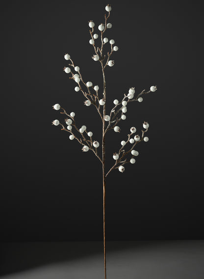 32in Long Iced Flocked Winter White Berry Pick, Case of 12 Decor Jamali Garden