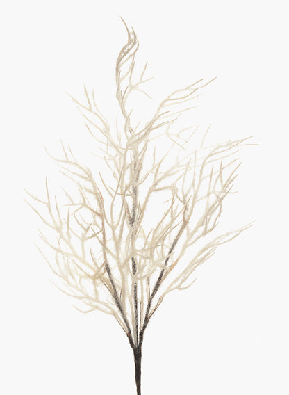 35in Long Flocked Snow Coral Branch, Case of 12 Decor Jamali Garden