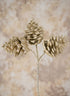 5.5in Long Champagne Glitter Pine Cone Pick, Set of 12 Decor Jamali Garden