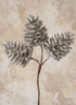 6in Long Silver Glitter Pine Cone Pick Decor Jamali Garden