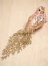 7in Long Rose Gold Fancy Tail Glitter Bird Ornament Decor Jamali Garden