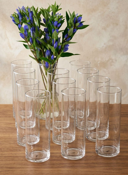Best Value Glass Cylinder, Set of 12 Decor Jamali Garden