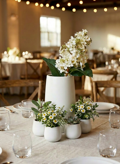 3in Tall White Ceramic Bowl, Set of 4 Decor Jamali Garden