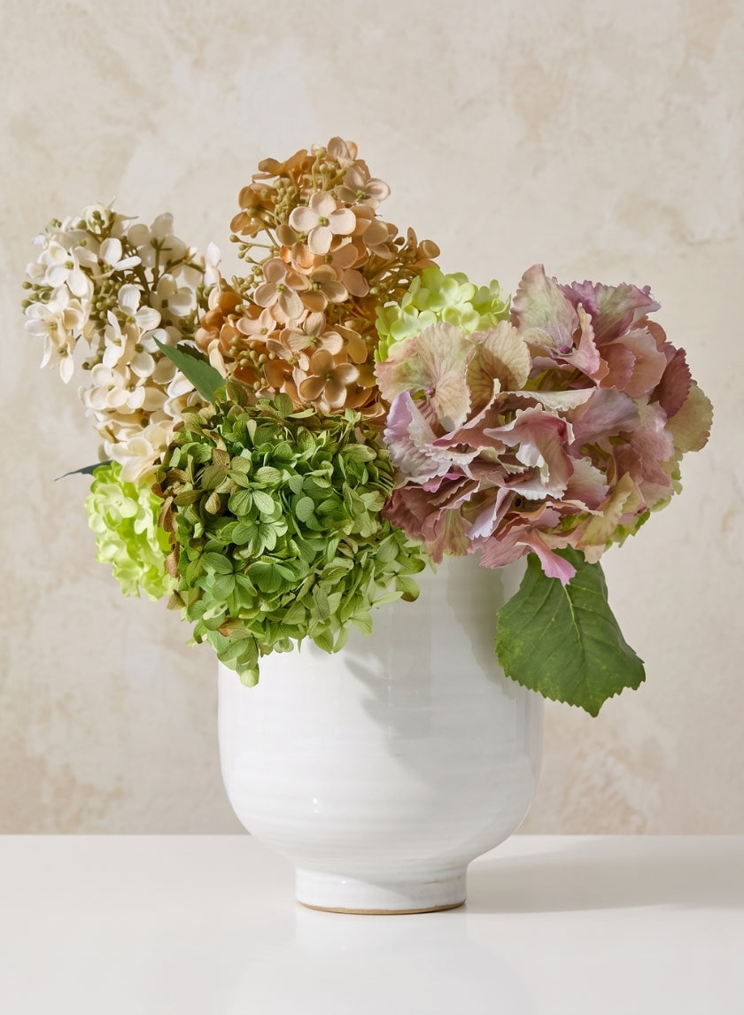 Glazed Ceramic Pedestal Bowl, Set of 2
