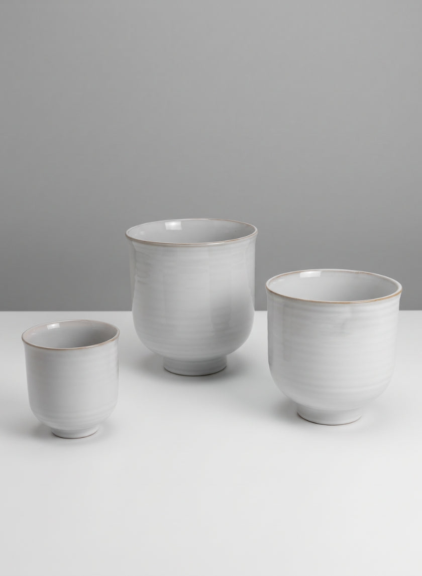 Glazed Ceramic Pedestal Bowl Decor Jamali Garden