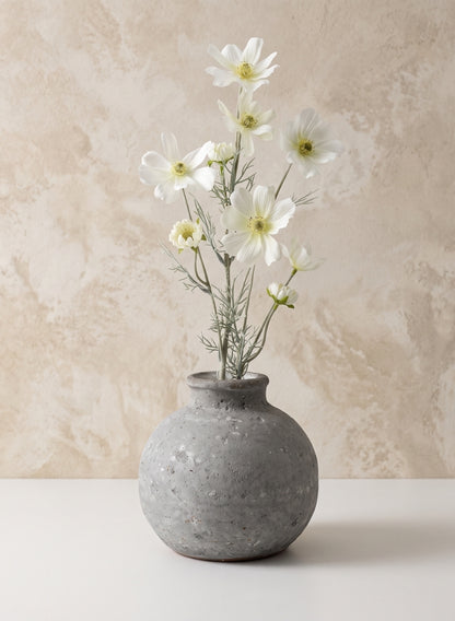 7.5in Wide Arita Aged Cement Deco Vase Decor Jamali Garden