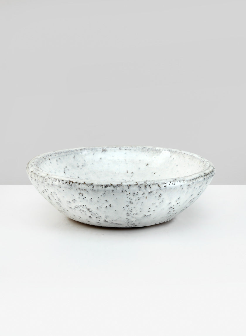 7in Wide Byzantine Aged White Shallow Bowl – Jamali Garden