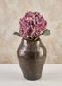 9in Tall Mashiko Aged Brown Artisan Ceramic Urn Decor Jamali Garden