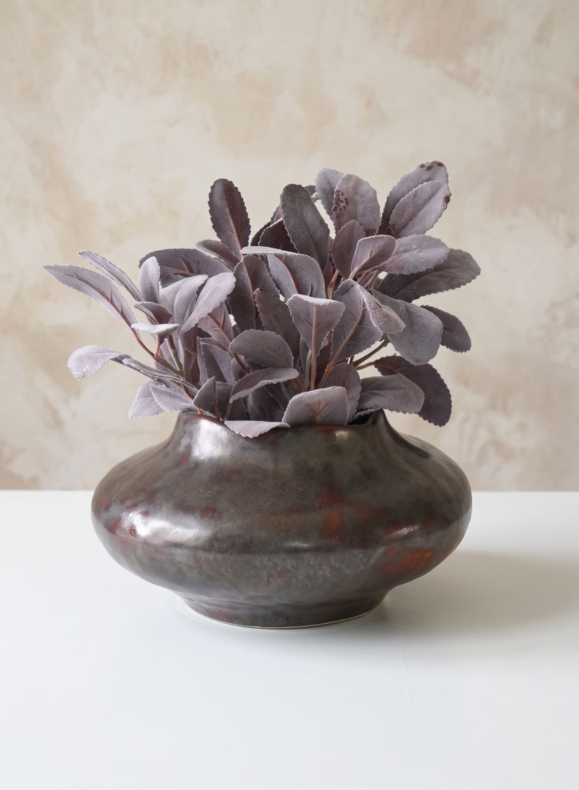 9in Wide Mashiko Aged Brown Artisan Ceramic Bowl