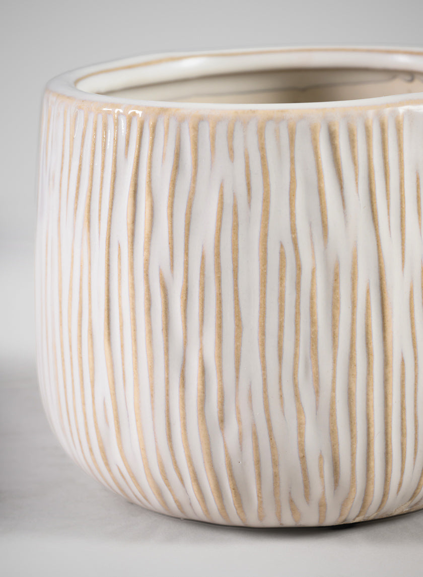 4in Wide Faro Aged White Ceramic Bowl Decor Jamali Garden