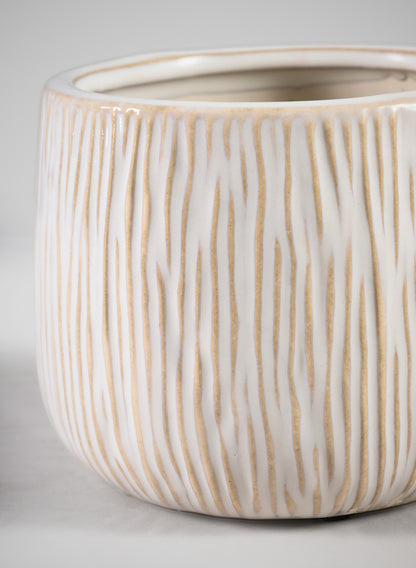 4in Wide Faro Aged White Ceramic Bowl Decor Jamali Garden