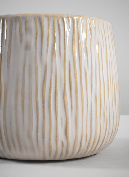 4in Wide Faro Aged White Ceramic Bowl Decor Jamali Garden