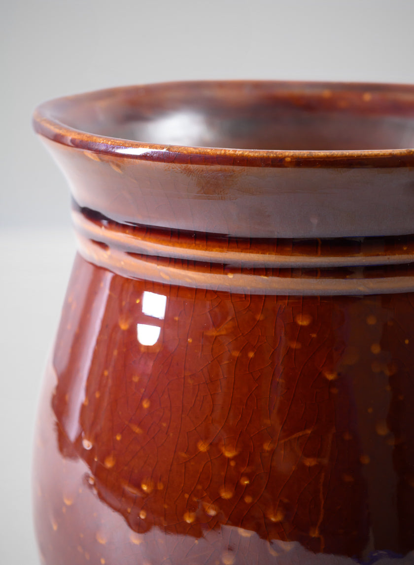 5in Tall Aveiro Oxblood Red Bell Ceramic Planter Decor Jamali Garden