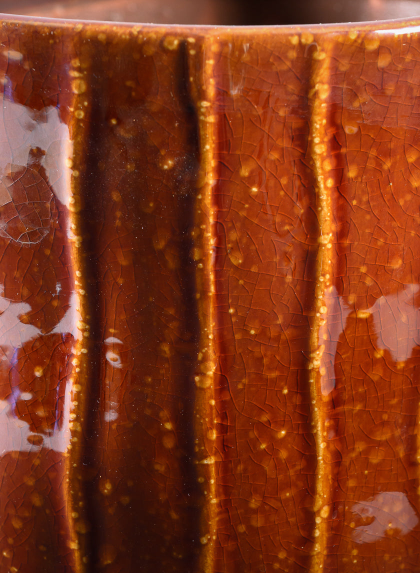 5.25in Tall Aveiro Oxblood Red Ceramic Cachepot Decor Jamali Garden