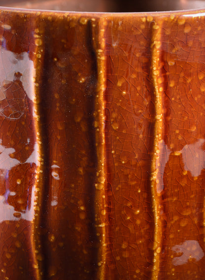 5.25in Tall Aveiro Oxblood Red Ceramic Cachepot Decor Jamali Garden