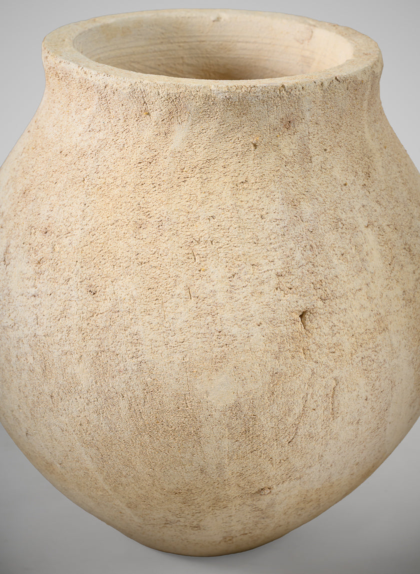 9in Tall Amadora Aged Sand Tone Stoneware Deco Vase, Case of 4 Decor Jamali Garden