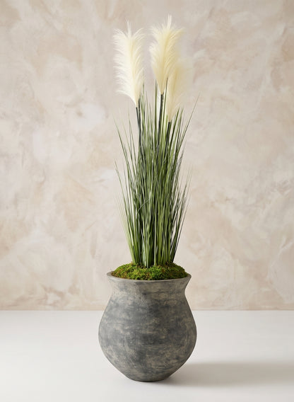 12.5in Tall Amadora Weathered Stoneware Deco Ceramic Vase Decor Jamali Garden