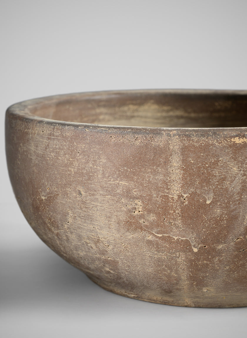 9in Wide Cintra Aged Clay Look Centerpiece Stoneware Bowl Decor Jamali Garden