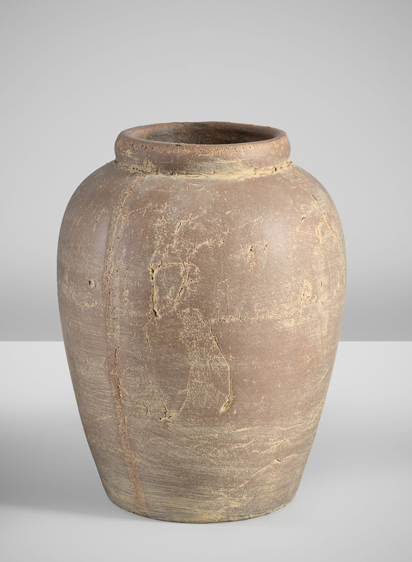 9in Tall Cintra Aged Clay Look Jar Stoneware Vase Decor Jamali Garden