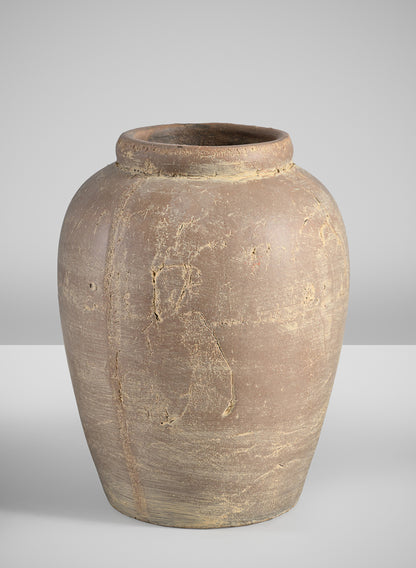 9in Tall Cintra Aged Clay Look Jar Stoneware Vase Decor Jamali Garden