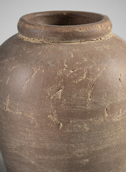 9in Tall Cintra Aged Clay Look Jar Stoneware Vase Decor Jamali Garden