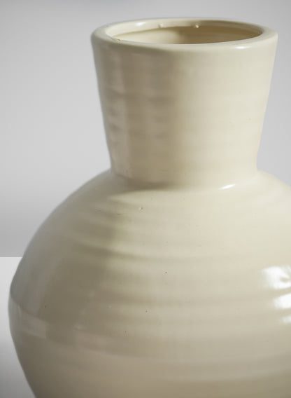 8in Tall Opla White Deco Ceramic Vase Decor Jamali Garden