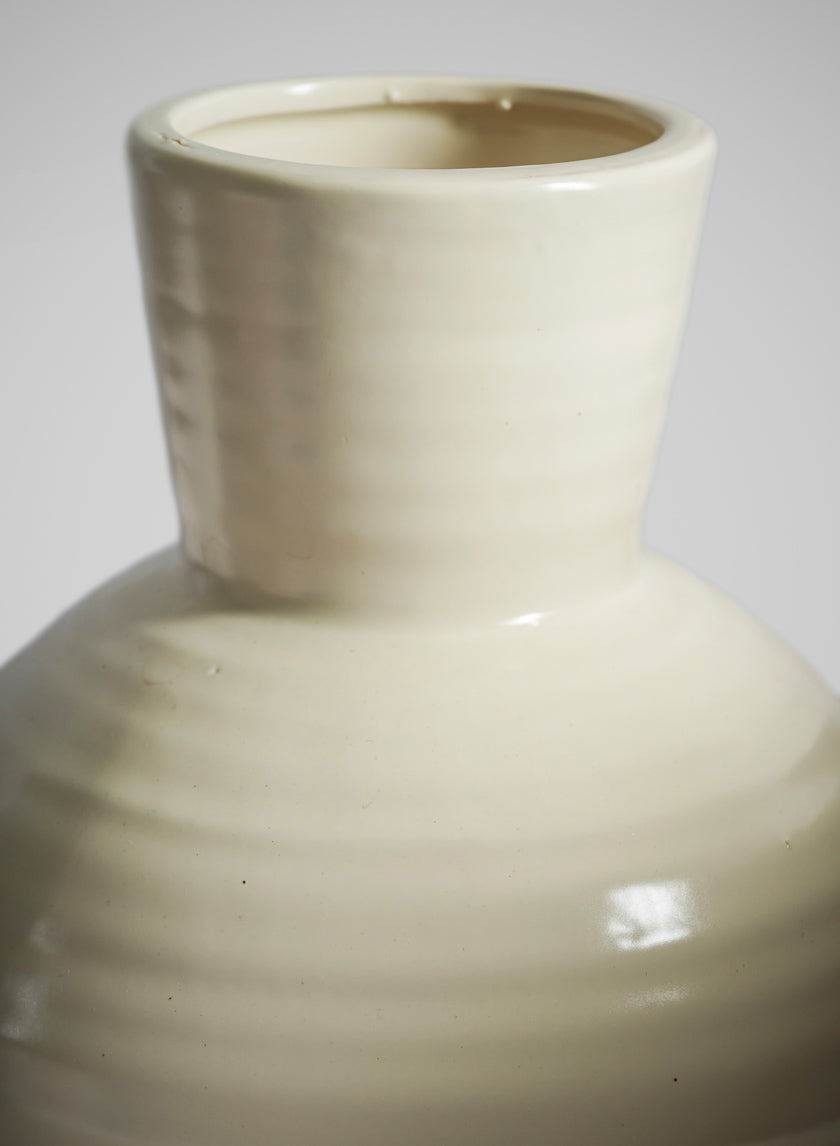 8in Tall Opla White Deco Ceramic Vase Decor Jamali Garden