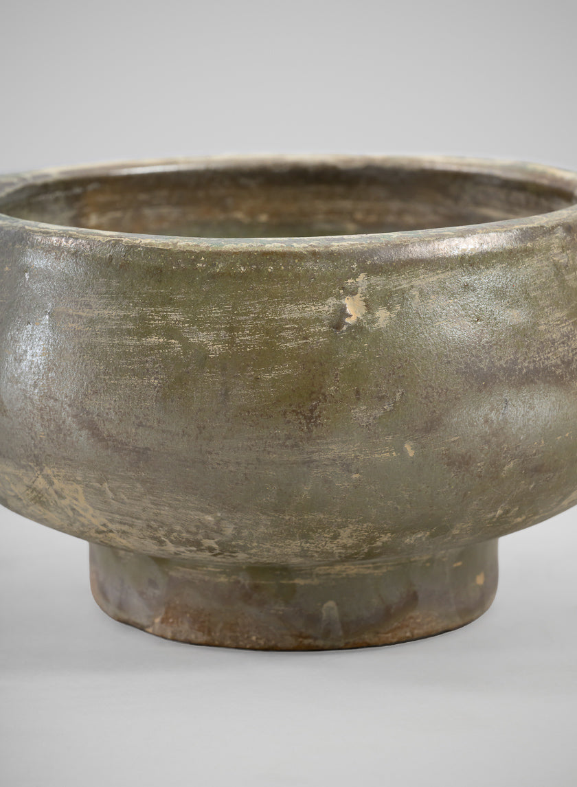 6.5in Wide Cintra Aged Black Clay Look Stoneware Bowl Decor Jamali Garden